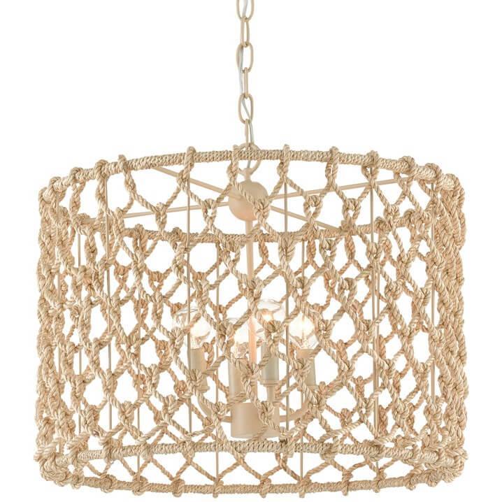 Coastal Rope Drum Chandelier - Belle Escape