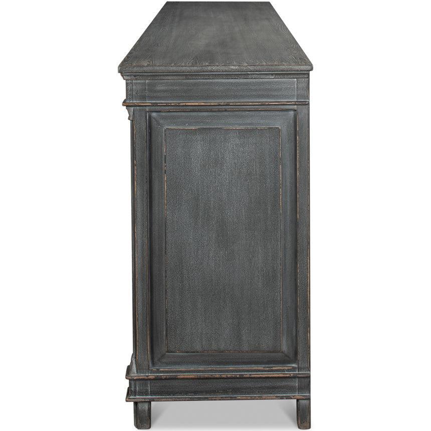 Concrete Grey Crossed Arrow Sideboard - Belle Escape