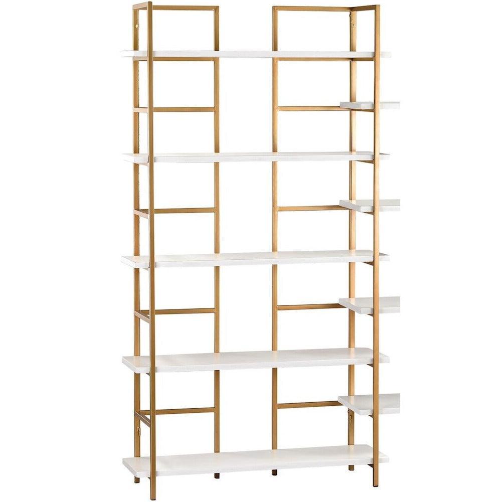 Contemporary Gold Metal Shelving Unit - Belle Escape