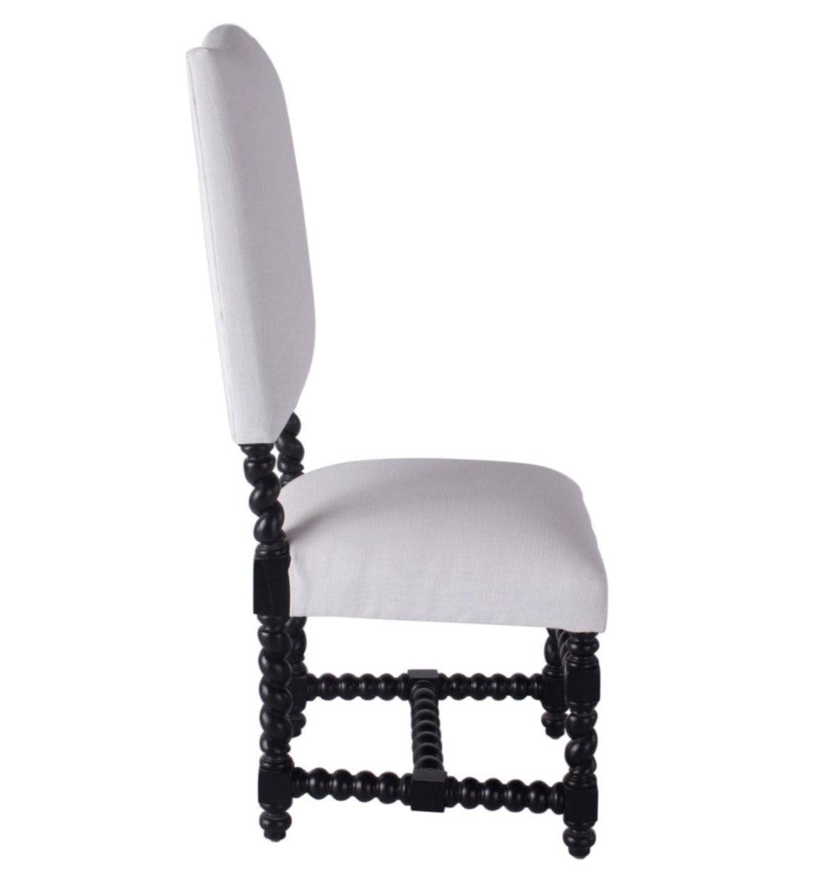 Camelback Spiral Leg Spanish Dining Chair
