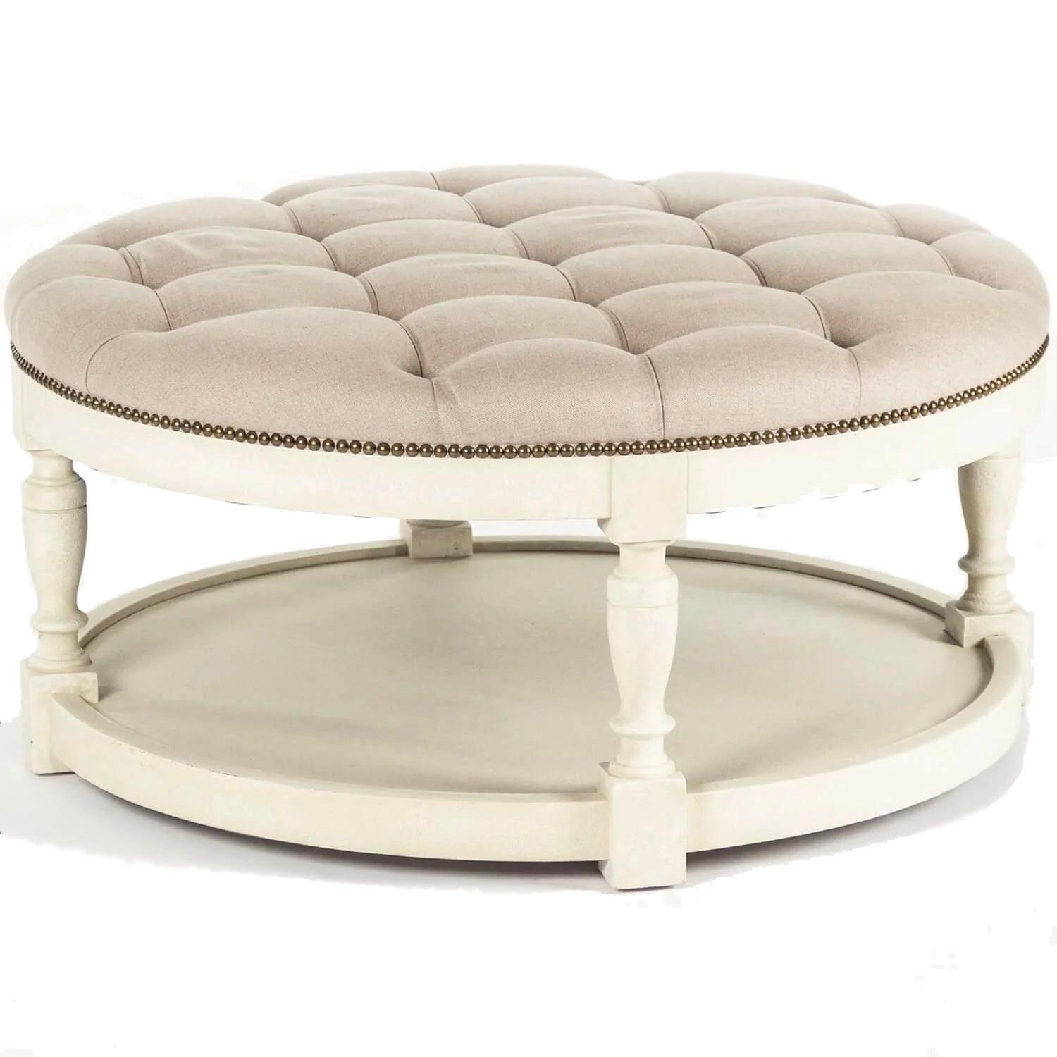 Cosmo Tufted Round Ottoman - Belle Escape