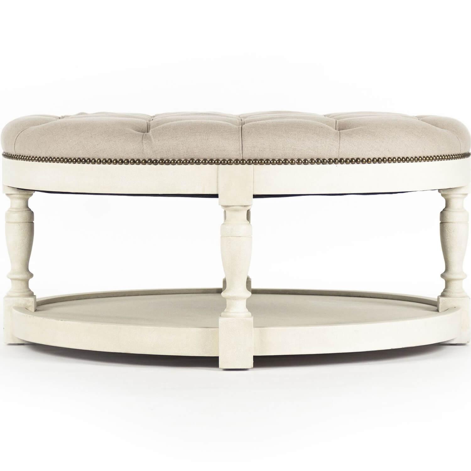 Cosmo Tufted Round Ottoman - Belle Escape