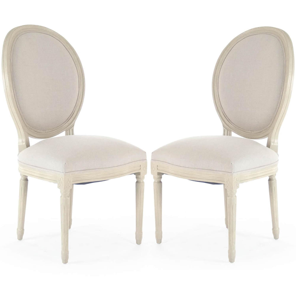 Cream Round Back Medallion Side Chairs - Shabby Chic