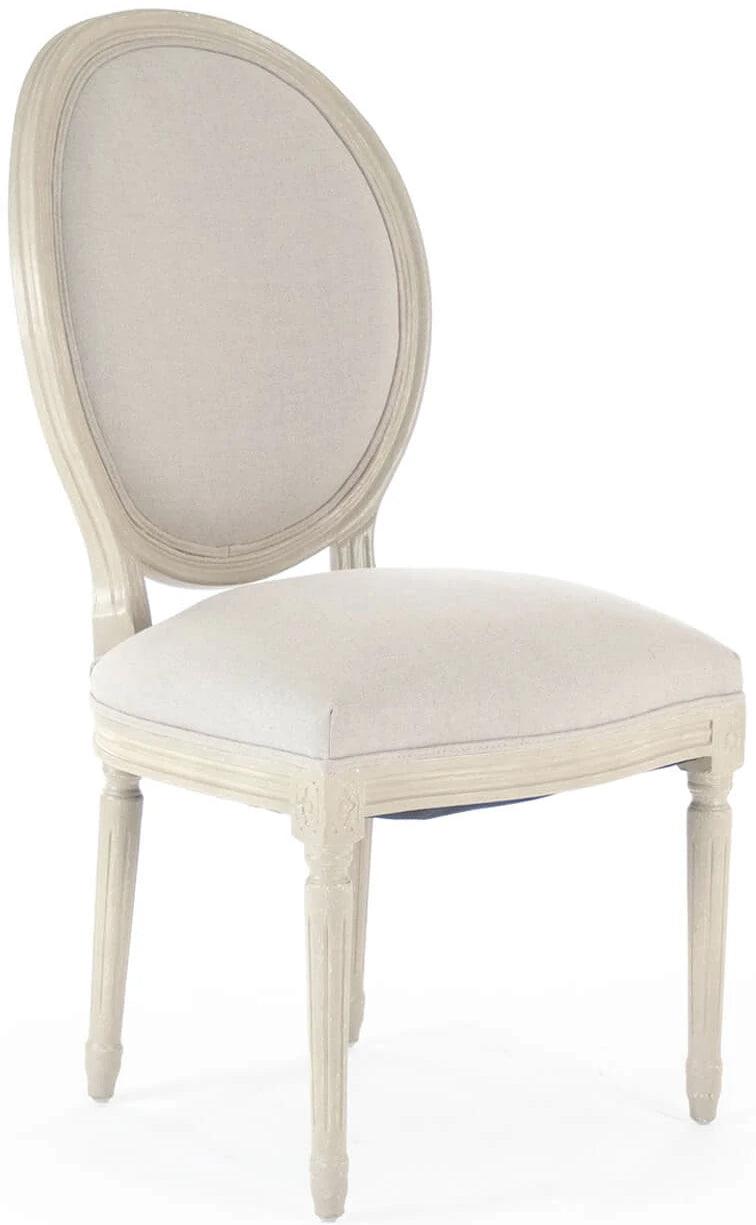 Cream Round Back Medallion Side Chairs - Belle Escape