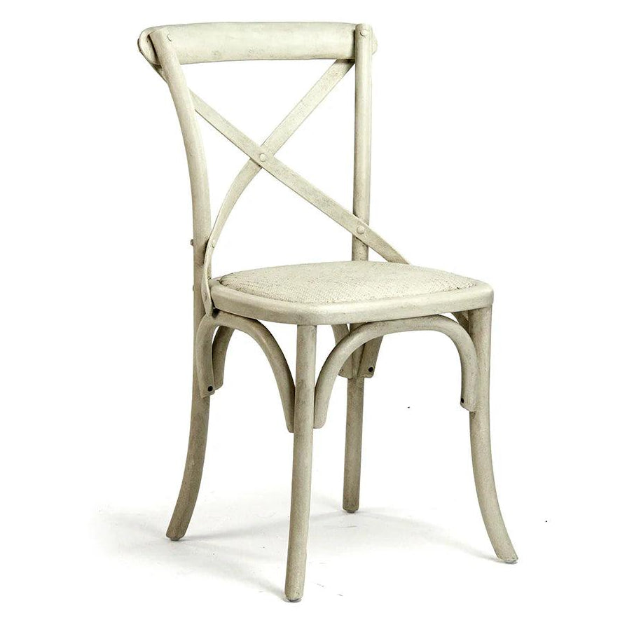 Antique White Parisian Cafe Chairs - Set of 2