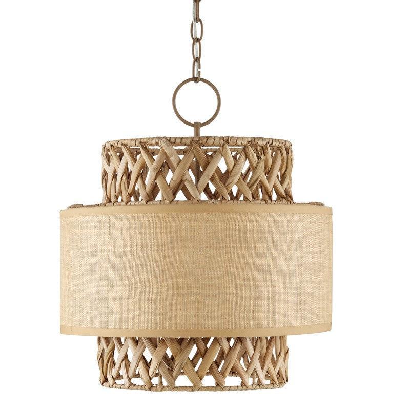 Crosshatch Khaki Round Pendant - Belle Escape