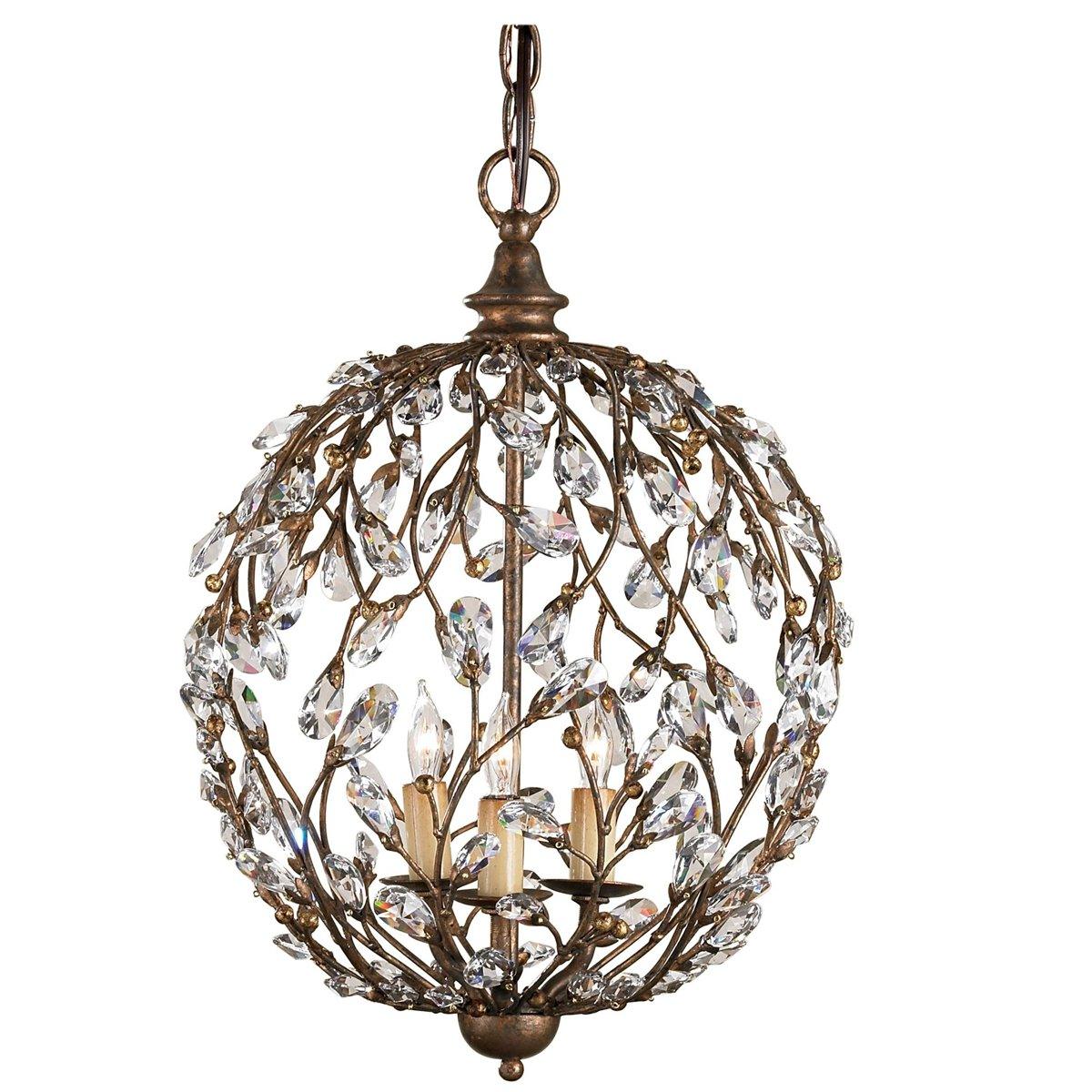 Crystal Bronzed Globe Chandelier - Belle Escape