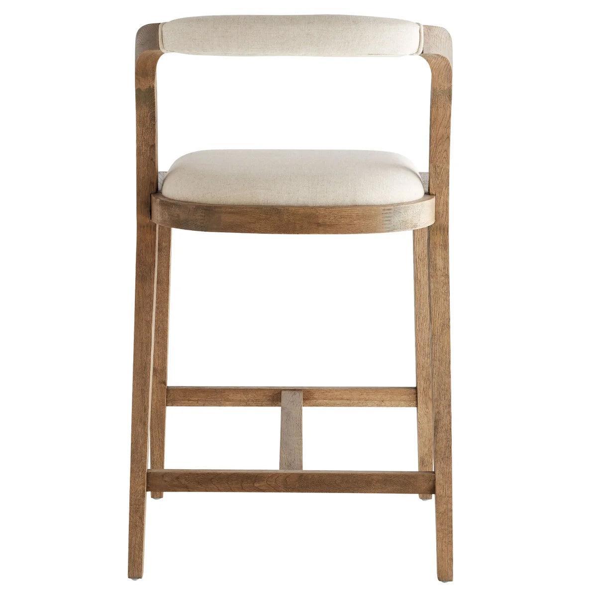 Curved Back Natural Wood Counter Stool - Belle Escape