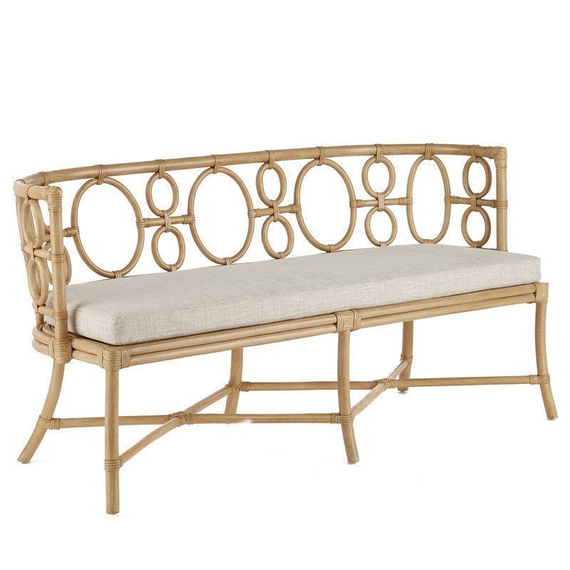 Curved Circular Shapes Rattan Bench - Belle Escape