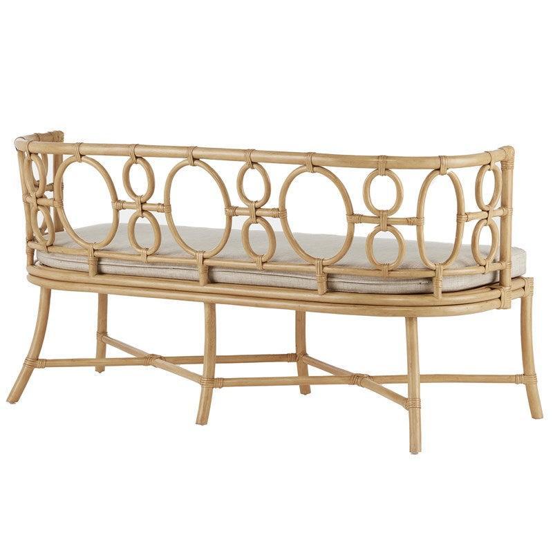 Curved Circular Shapes Rattan Bench - Belle Escape