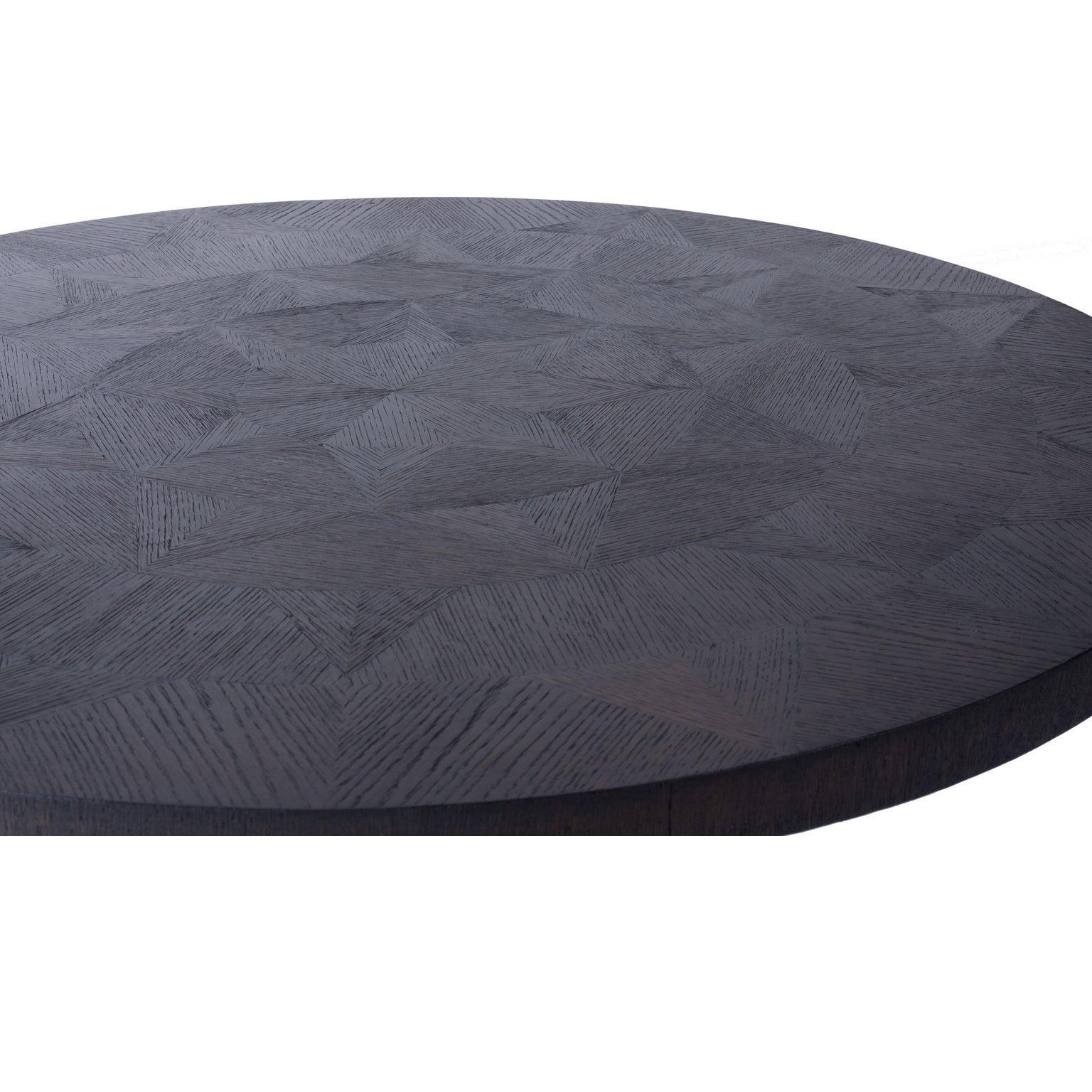 Dark Oak Round Contemporary Dining Table - Belle Escape