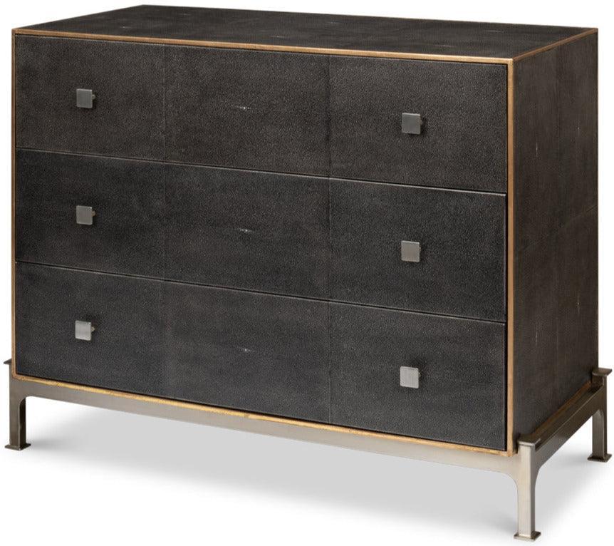 Dark Shagreen 3-Drawer Modern Dresser - Belle Escape