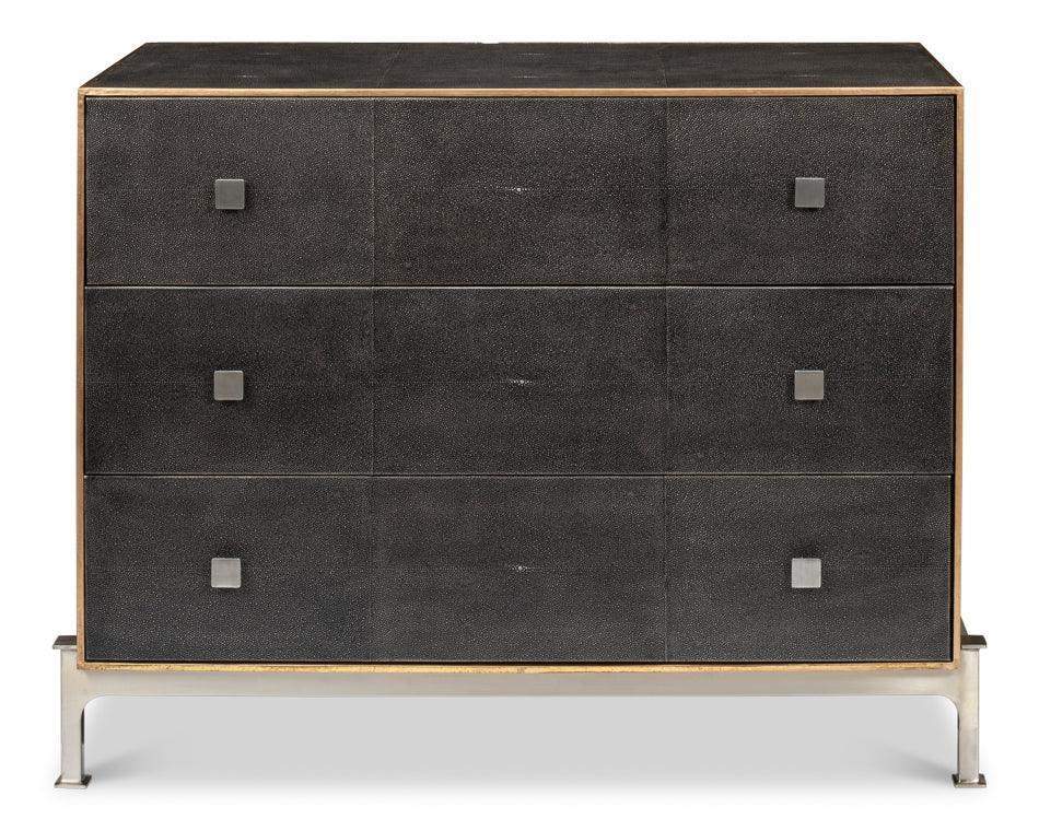 Dark Shagreen 3-Drawer Modern Dresser - Belle Escape
