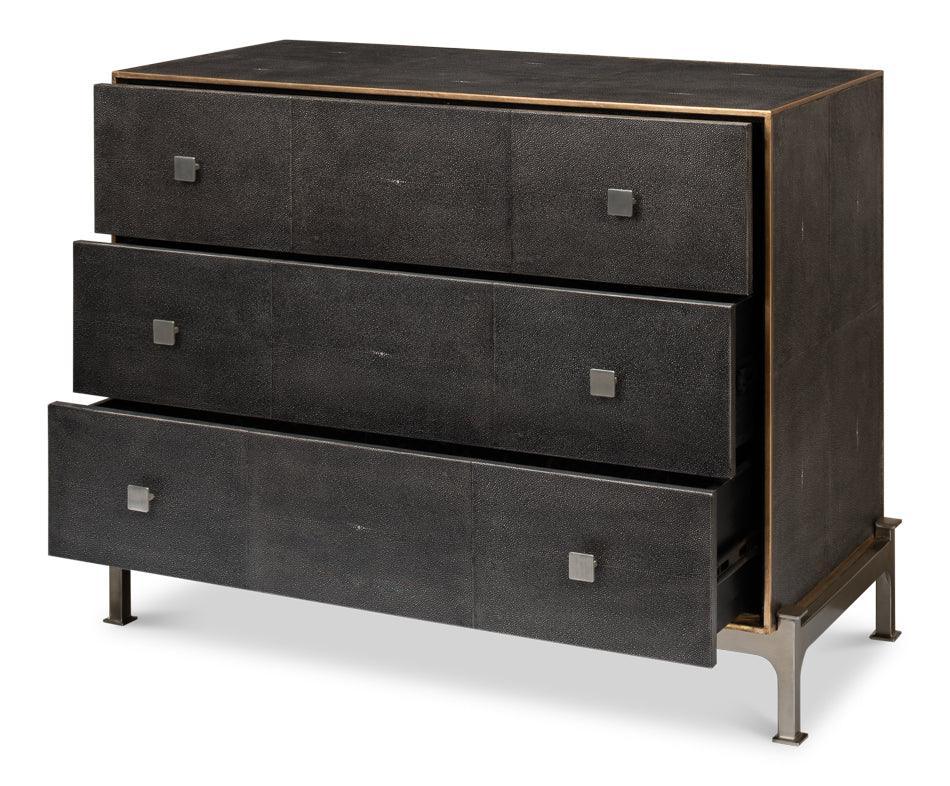 Dark Shagreen 3-Drawer Modern Dresser - Belle Escape