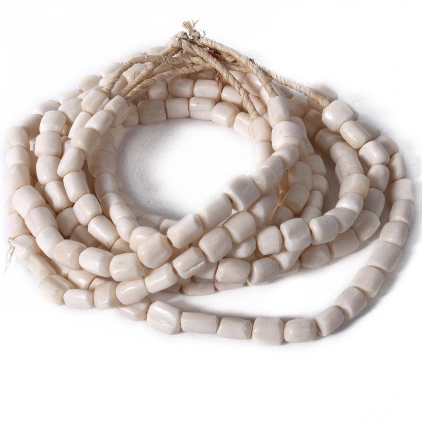 Decorative White Bone Bead Strands - Set of 4 - Belle Escape