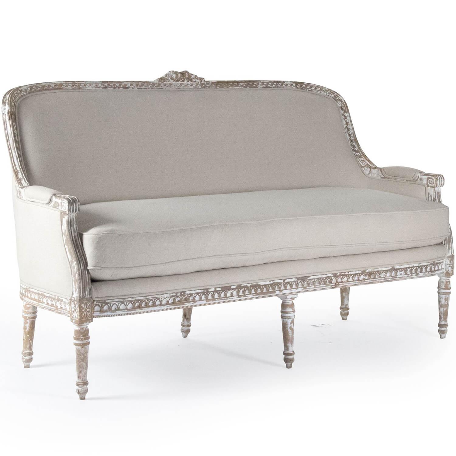 Distressed French Chic Settee - Belle Escape