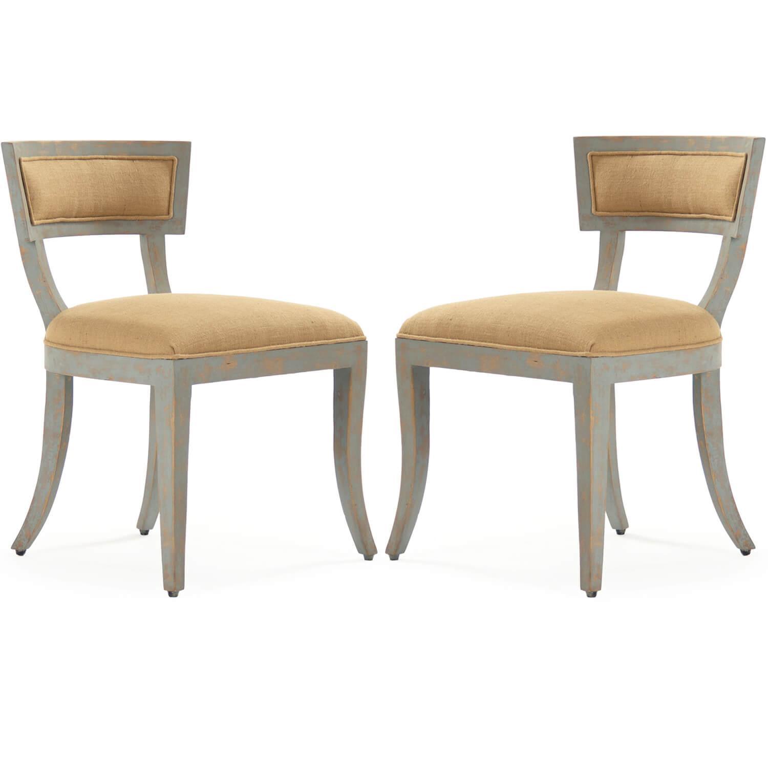 Distressed French Farmhouse Side Chairs - Belle Escape