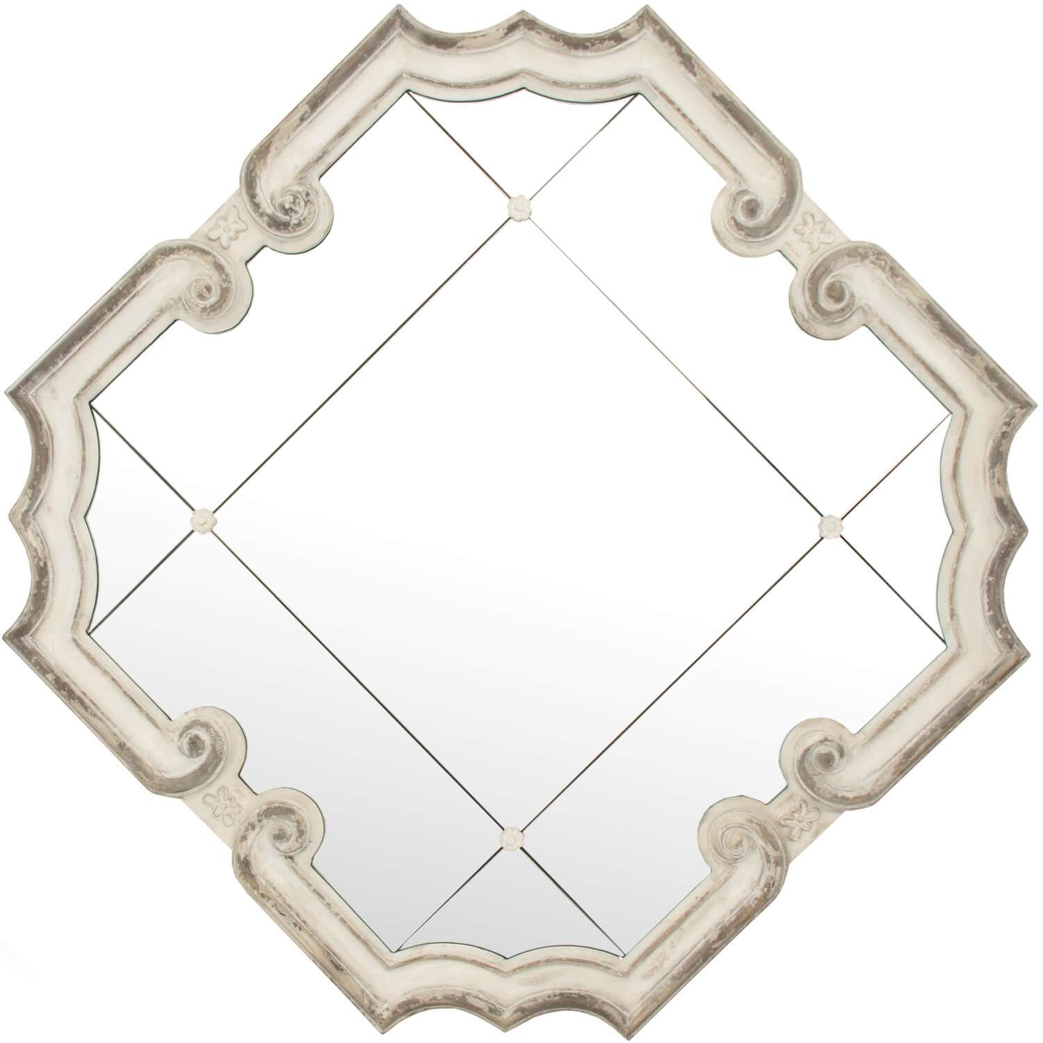 Distressed French Quatrefoil Mirror - Belle Escape