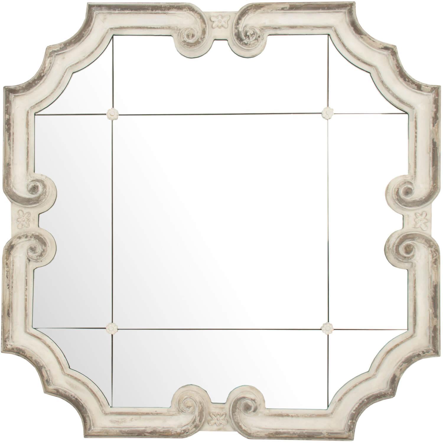 Distressed French Quatrefoil Mirror - Belle Escape