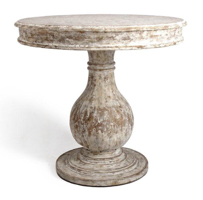 Distressed French Round Entry Table - Belle Escape