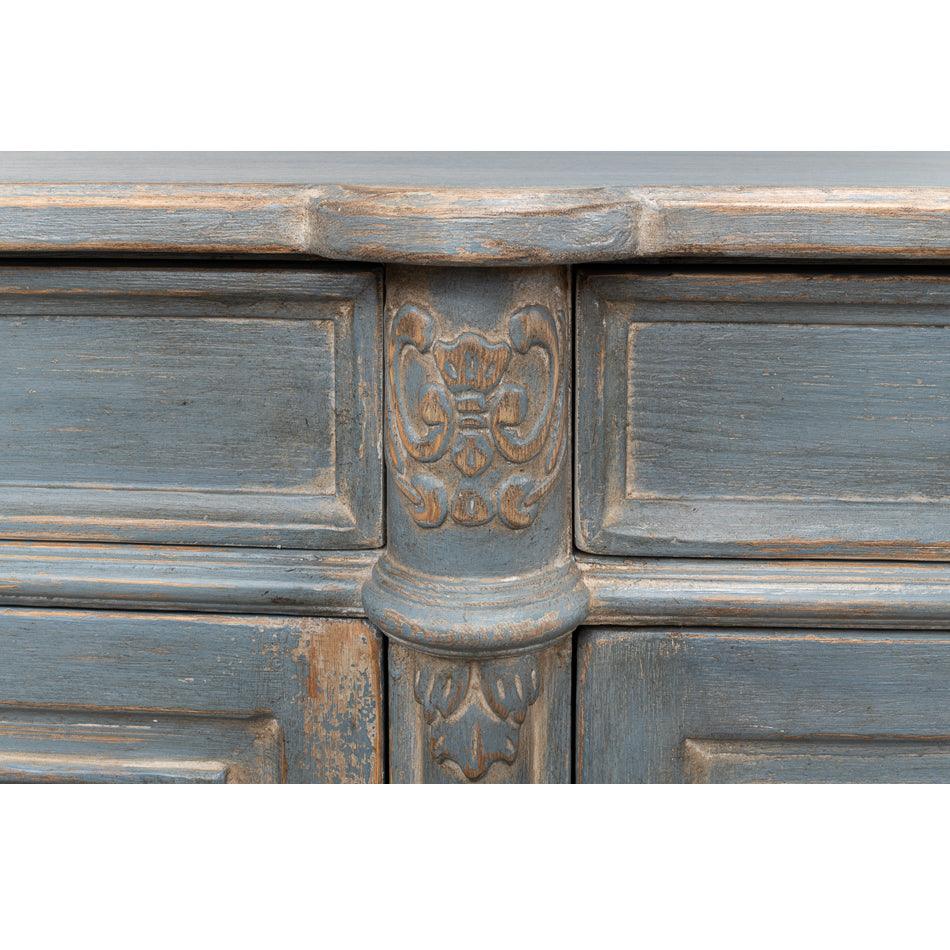Distressed Lilac Gray Country Sideboard - Belle Escape