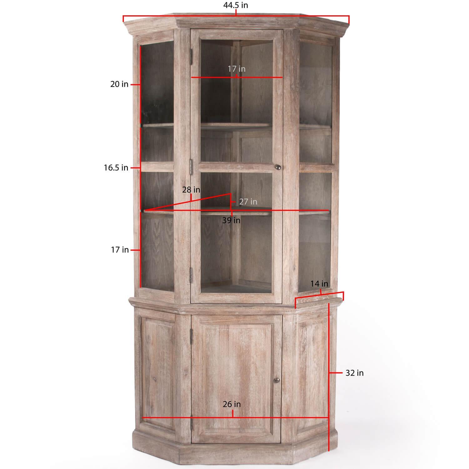 Distressed Oak Corner Cabinet - Belle Escape