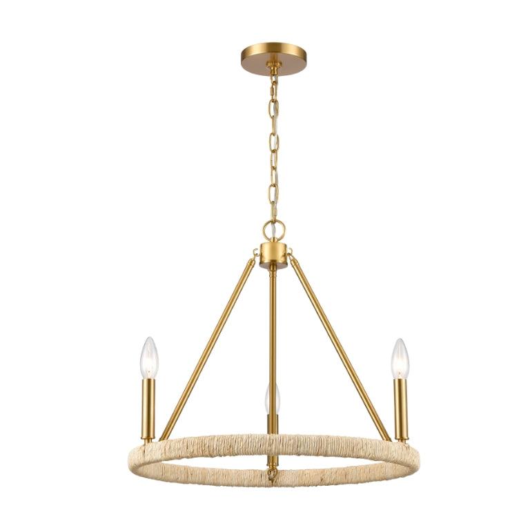Natural Coastal Abaca Chandelier