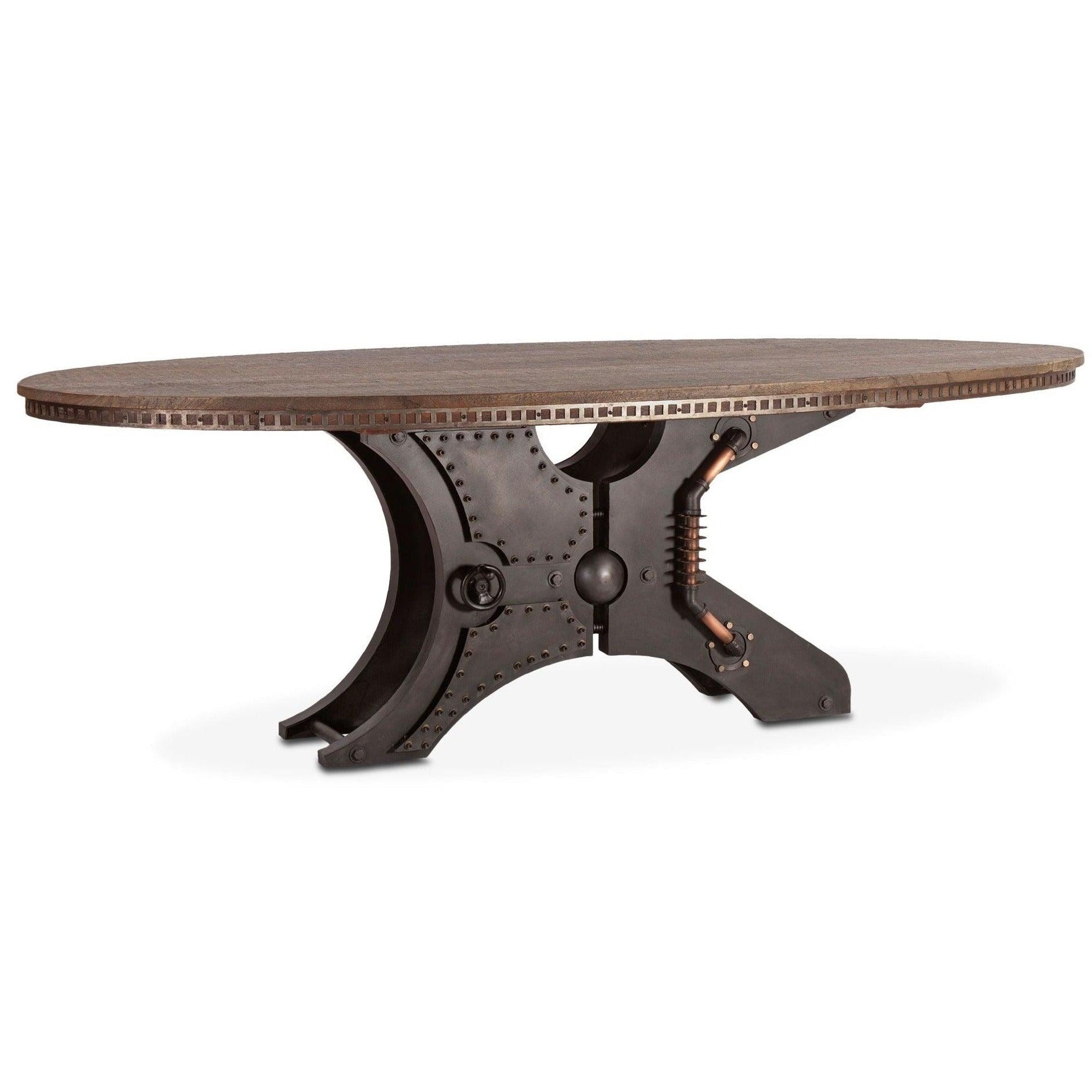 Eiffel Wood and Iron Oval Dining Table - Belle Escape