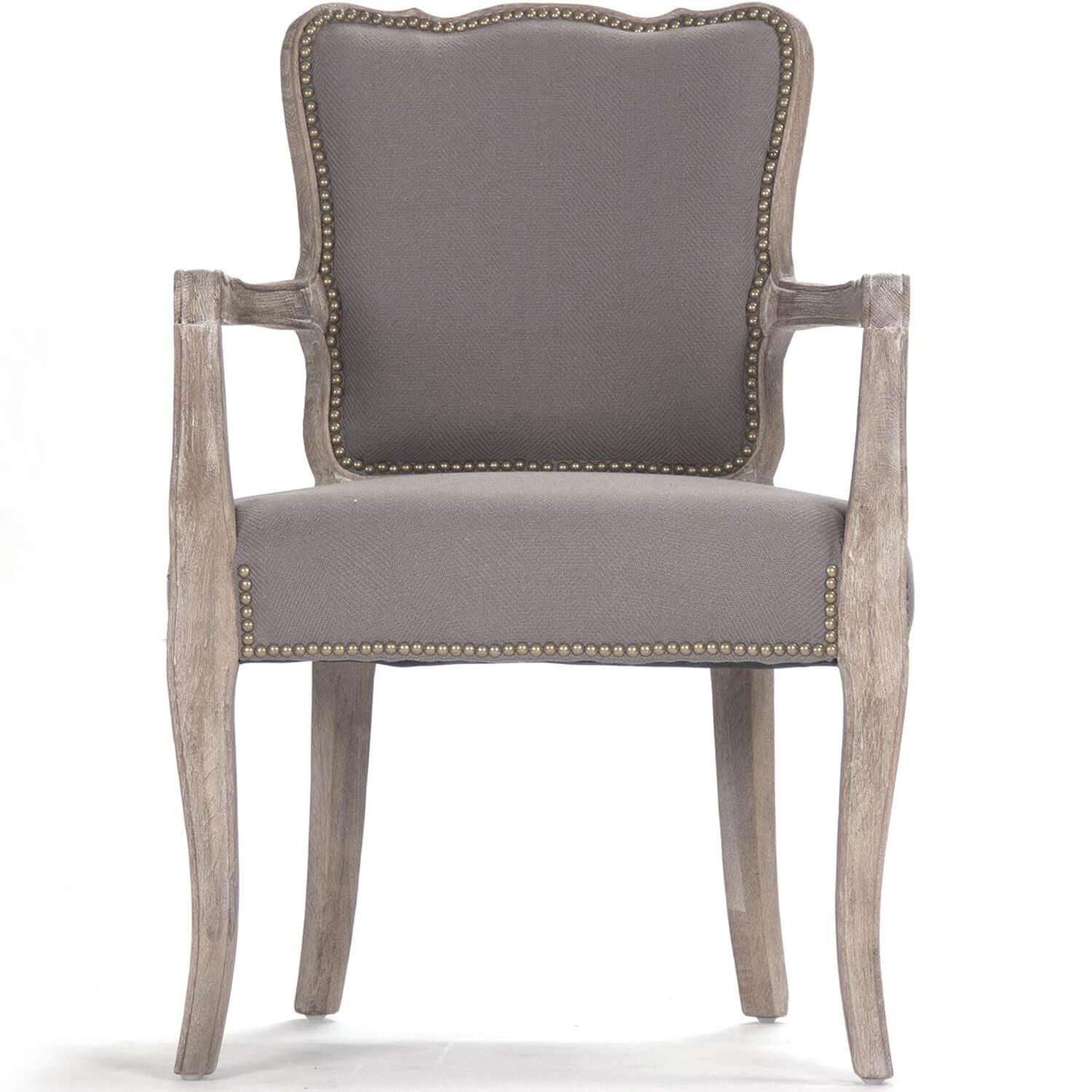 Elise French Gray Arm Chairs - Belle Escape