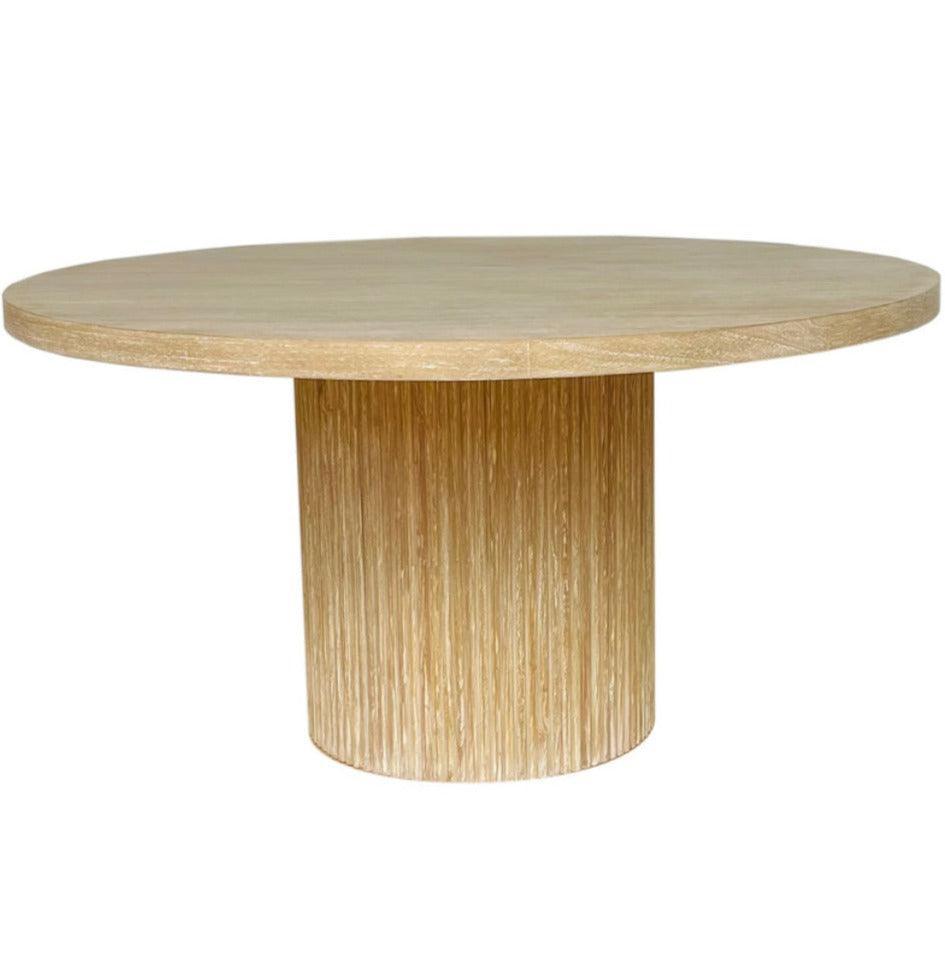 Elle Mindi Wood Round Dining Table - Belle Escape