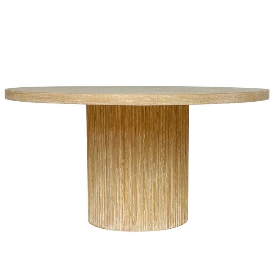 Elle Mindi Wood Round Dining Table - Belle Escape