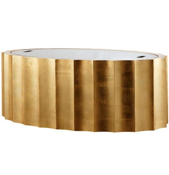 Emmeline Gold Scalloped Coffee Table - Belle Escape