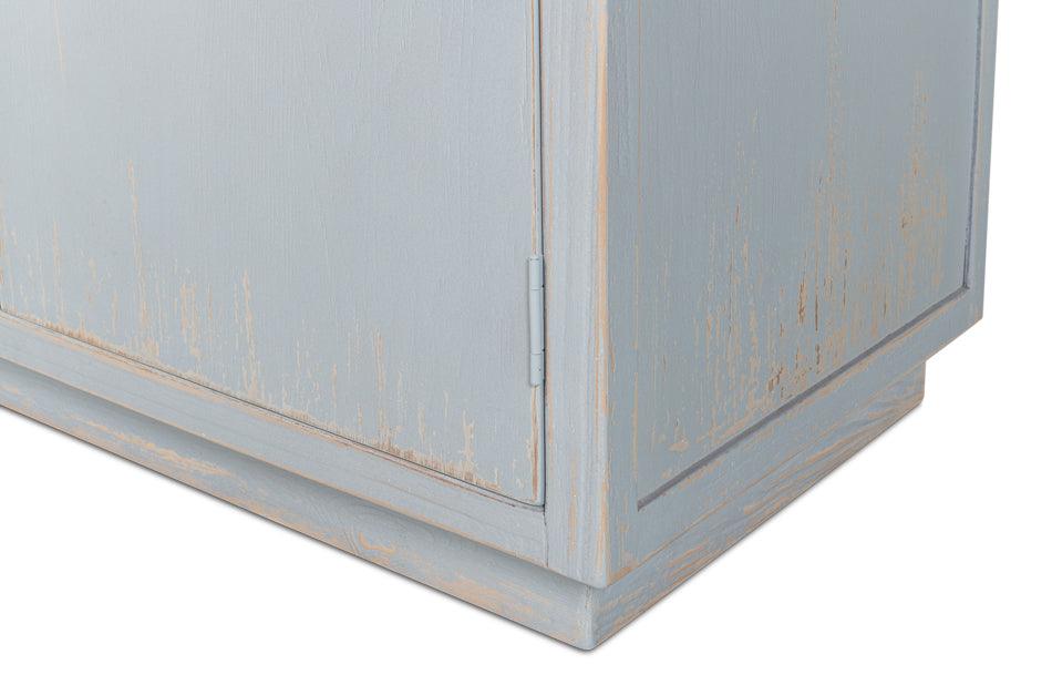 Extra Large Patina Blue Glass Cabinet - Belle Escape