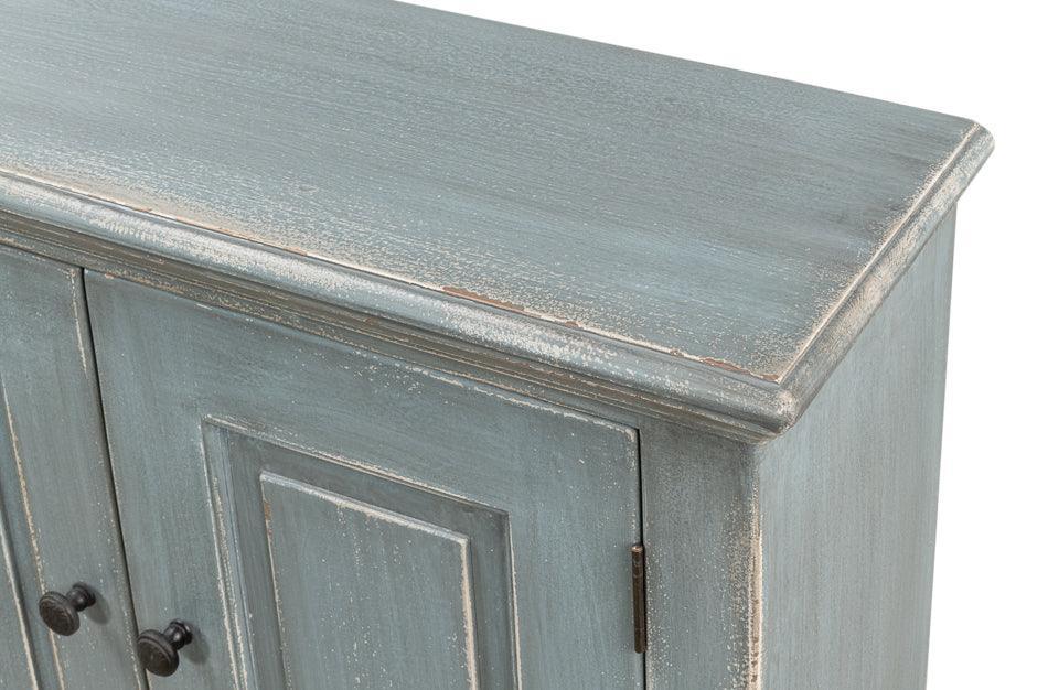 Extra Long Blue Grey Farmhouse Credenza - Belle Escape