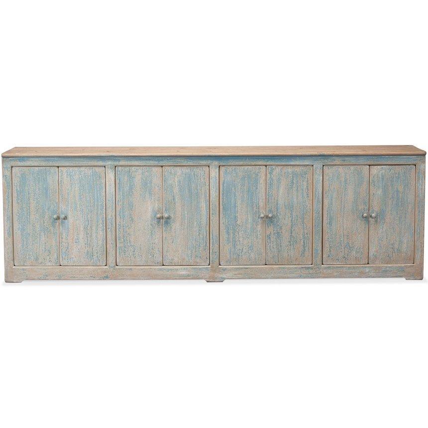 Extra Long Blue Washed Sideboard - Belle Escape