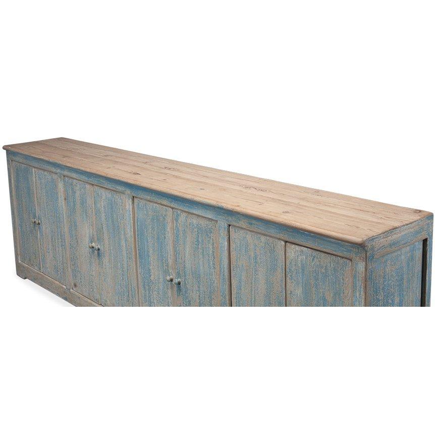 Extra Long Blue Washed Sideboard - Belle Escape