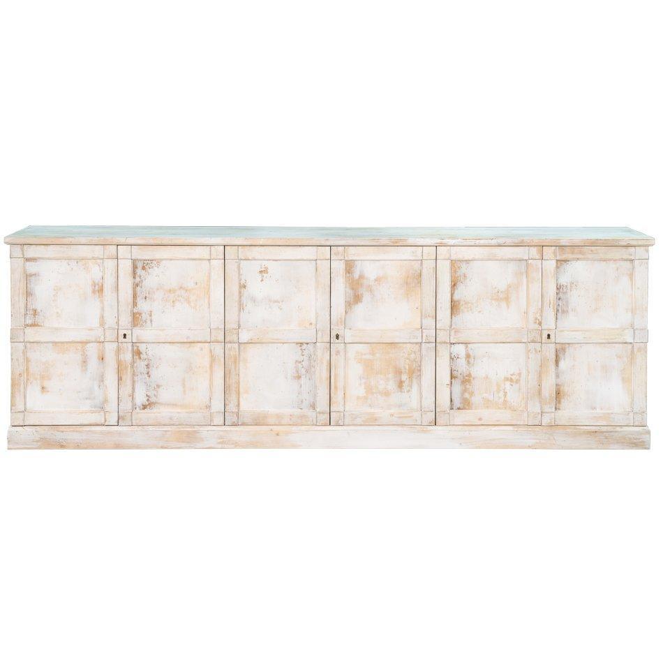 Extra Long Distressed White Farm Chic Buffet - Belle Escape