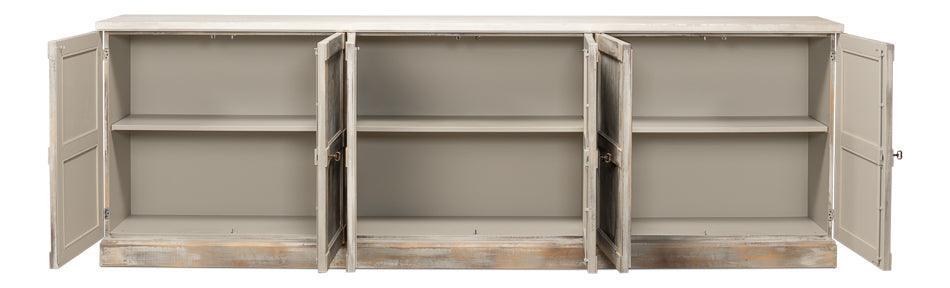 Extra Long Gray Oak Chic Buffet - Belle Escape