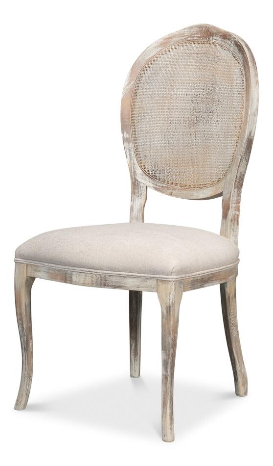 Farm Style Cane Back Chairs with Cream Seats - Pair - Belle Escape