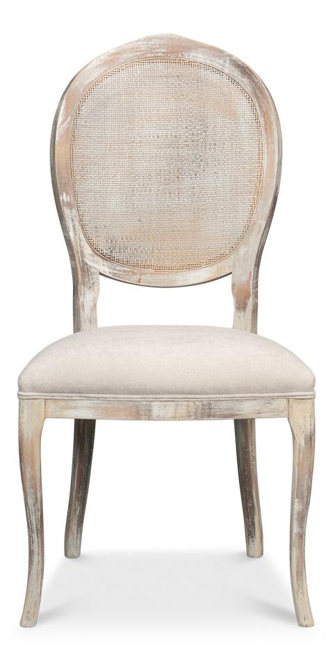 Farm Style Cane Back Chairs with Cream Seats - Pair - Belle Escape