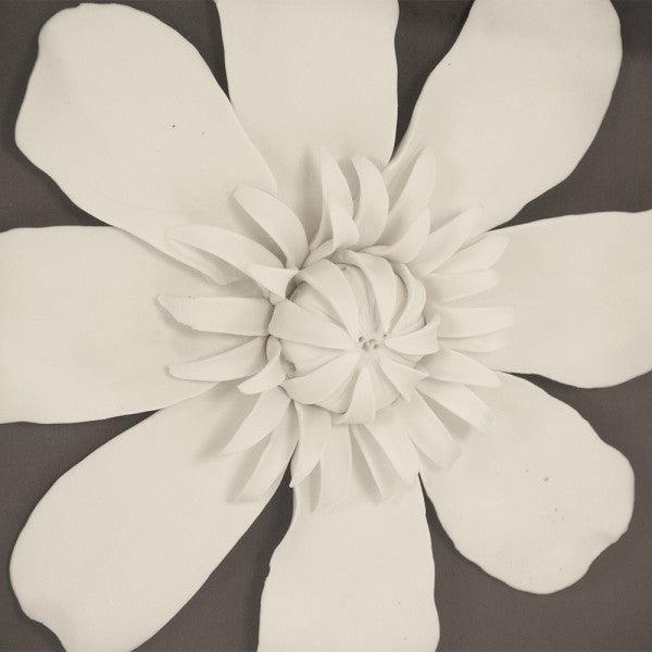 Framed White Ceramic Flower Art - Belle Escape