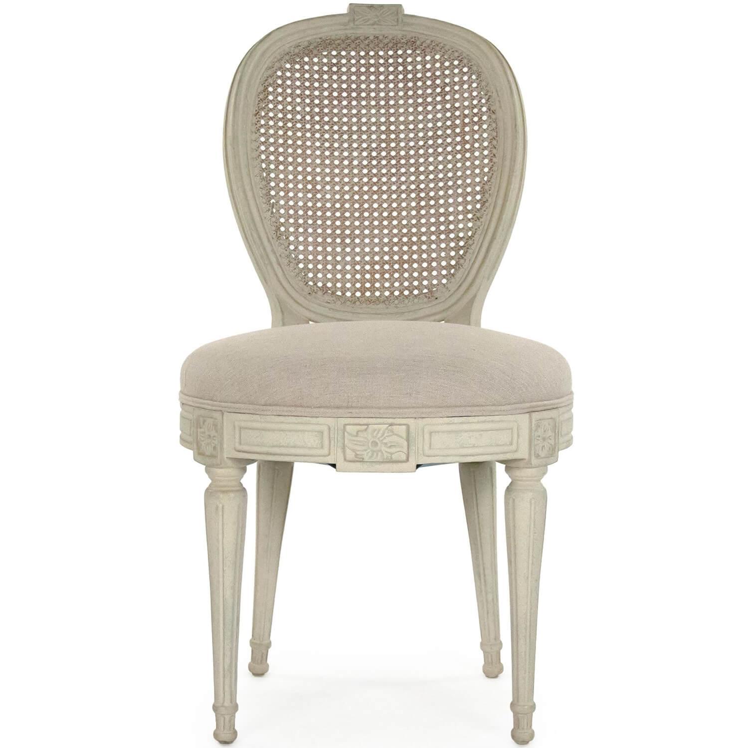 French Amelie Cane Back Medallion Side Chairs - Set - Belle Escape