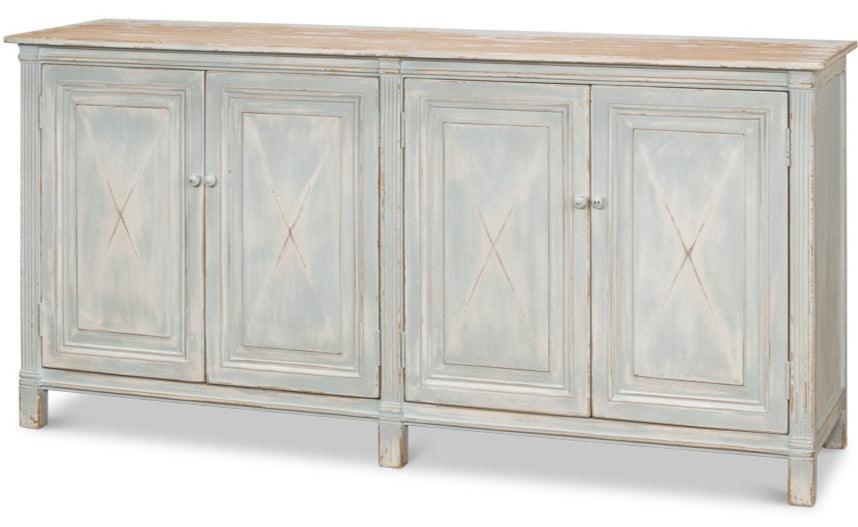 French Blue Shabby Chic Sideboard - Belle Escape