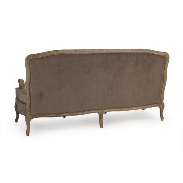 French Brown Velvet Sofa - Belle Escape