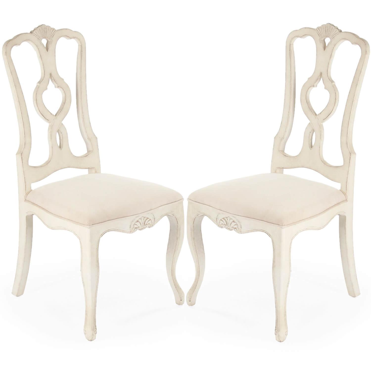 French Carved Dining Chairs - Pair - Belle Escape