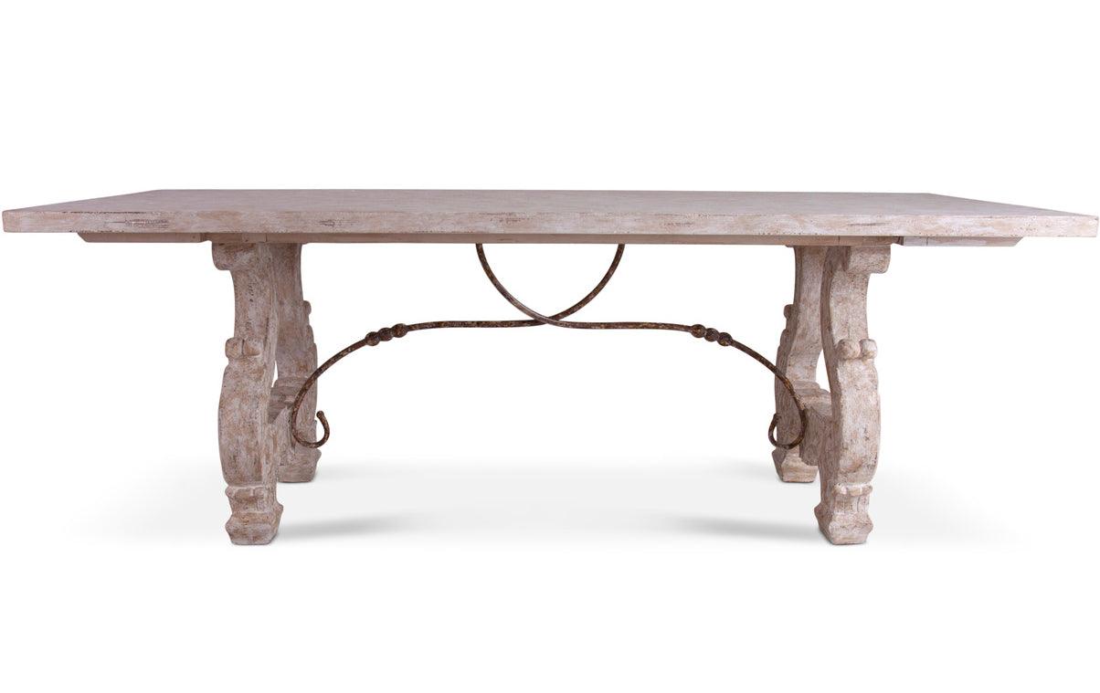French Farmhouse Lyre Dining Table - Belle Escape