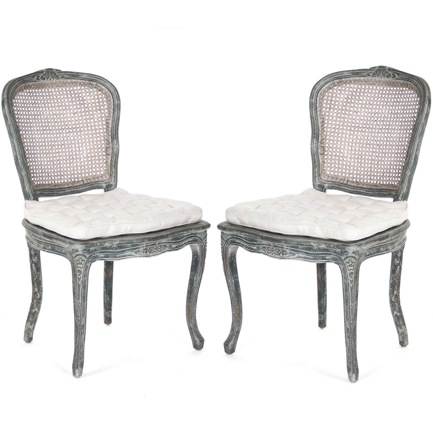 French Gray Annette Side Chairs - Belle Escape