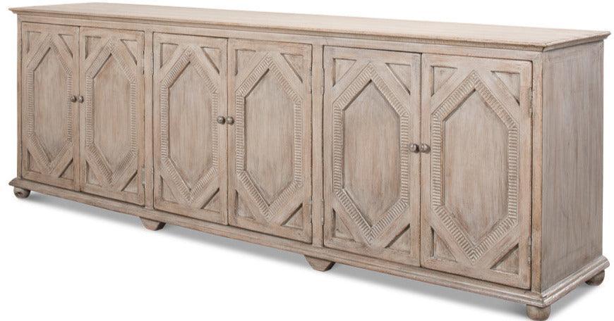 French Grey 6-Door Farmhouse Sideboard - Belle Escape