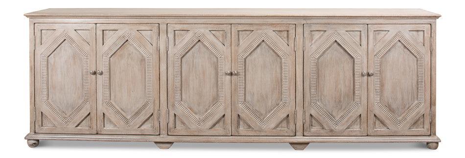 French Grey 6-Door Farmhouse Sideboard - Belle Escape