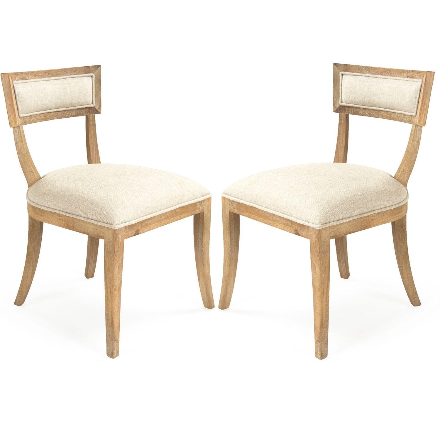 French Linen Curved Back Chairs - Belle Escape